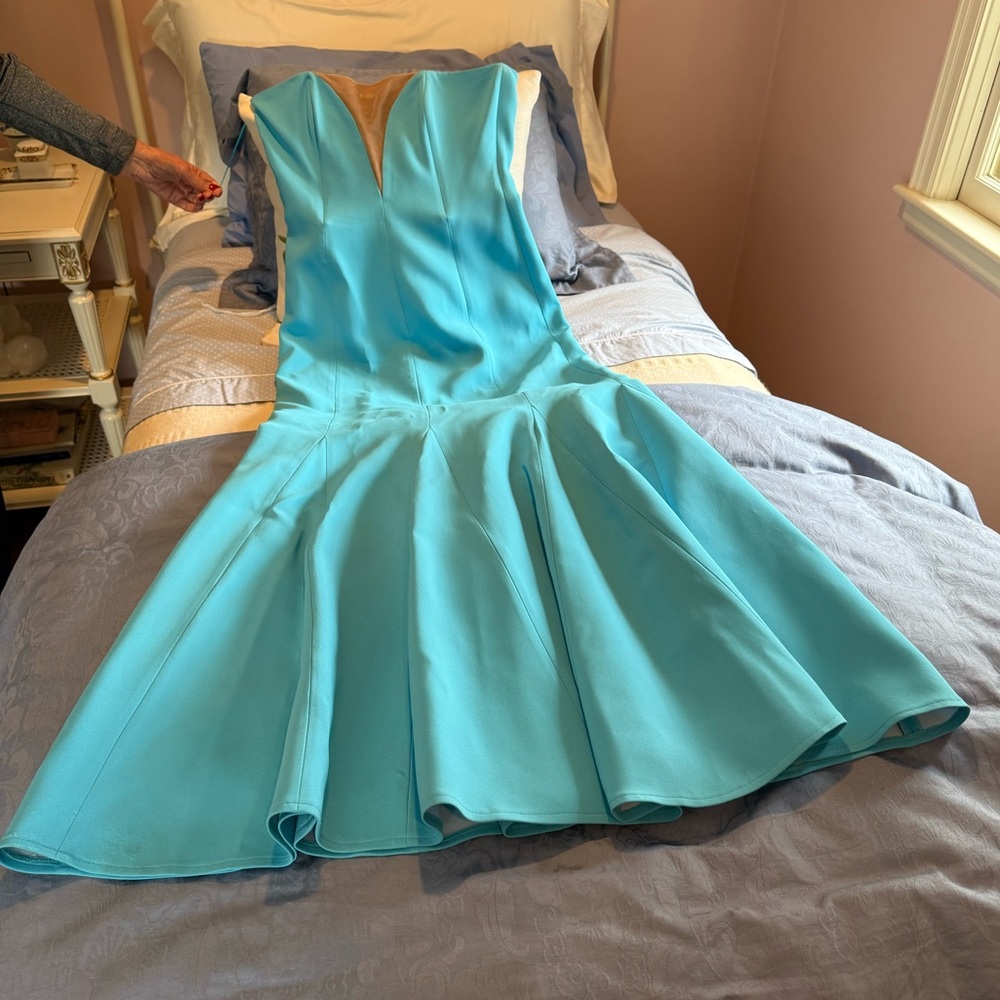 David Koma Blue Gown